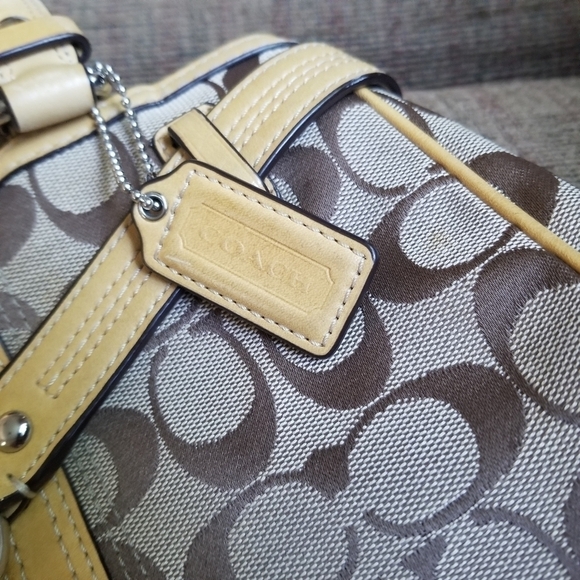 Coach Hampton Nancy zebra signature canvas tote tan - Picture 7 of 13